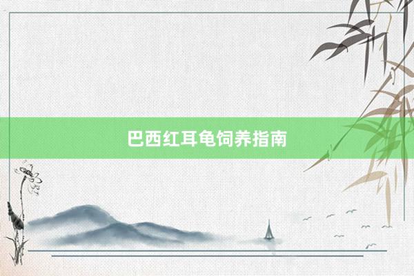 巴西红耳龟饲养指南