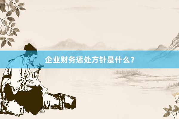 企业财务惩处方针是什么？